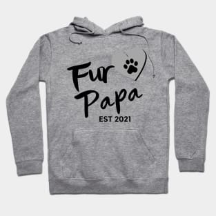 Fur Papa EST 2021. Cute Dog Lover Design. Hoodie